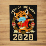 Year of the Tiger 2022 - Chinese New Year 2022 Dabbing Tiger Fleece Blanket