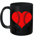 Vintage Baseball Heart Valentine's Day Boys Girls Kids Mug