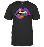 Mardi Gras Lips Fleur De Lis T-Shirt For Fat Tuesday Parade Shirt