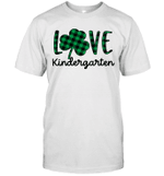 St Patrick's Day Gift Kindergarten Teacher Plaid Shamrock Shirt