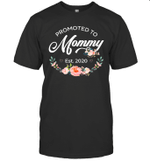 Promoted to Mommy Est 2020 First Time Mom Floral Mother's Day Gift Shirt