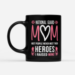 Coffee Mug Gift For Mom Ideas - National Guard Mom Army Heroes Military family - Black Mug