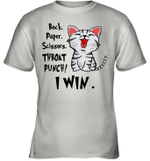 Rock Paper Scissors Throat Punch I Win Cat Funny Shirt