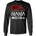 Nana Bear Christmas Pajama Red Plaid Buffalo Gift Shirt