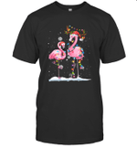 Christmas Flamingo Santa Hat Xmas Lights Flamingo Loves Shirt