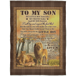 Lion From Mom And Dad To My Son My Little Boy Yesterday Fleece Blanket – Premium Sherpa Blanket – Woven Blanket