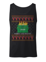 Merry and Bright 2020 Dumpster Fire Ugly Christmas Sweater Long Sleeve T-Shirt