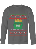 Merry and Bright 2020 Dumpster Fire Ugly Christmas Sweater Long Sleeve T-Shirt