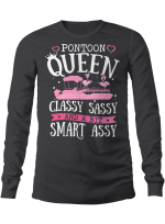 Flamingo Pontoon Queen Classy Sassy And A Bit Smart Assy Funny Shirt
