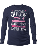 Flamingo Pontoon Queen Classy Sassy And A Bit Smart Assy Funny Shirt