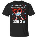 Dabbing Heart In A Msk Happy Valentines Day 2021 Men Women T-Shirt