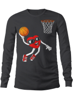 Valentines Day Heart Dunking Basketball Boys Girls Kids Gift T-Shirt