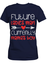 Valentine's Day Tshirt Boy Cute Ladies Man Mama's Tshirt T-Shirt