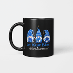 Three Gnomes Holding Blue Puzzle Autism Awareness Mug