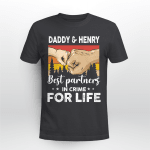 Personalized Daddy Grandpa And Kid Best Partners In Crime Gift For Dad Shirt Father's Day Graphic Tee T-Shirt
