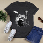 Drummer Vintage Drum Set Drumset Drummers Drumming Funny Shirt