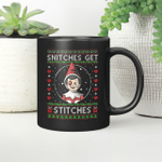 Snitches Get Stitches Christmas Pjs Kids Adults Ugly Mug