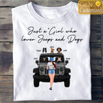 Customized Just A Girl Who Loves Jeep And Dogs Personalized Shirts Dog Lovers
