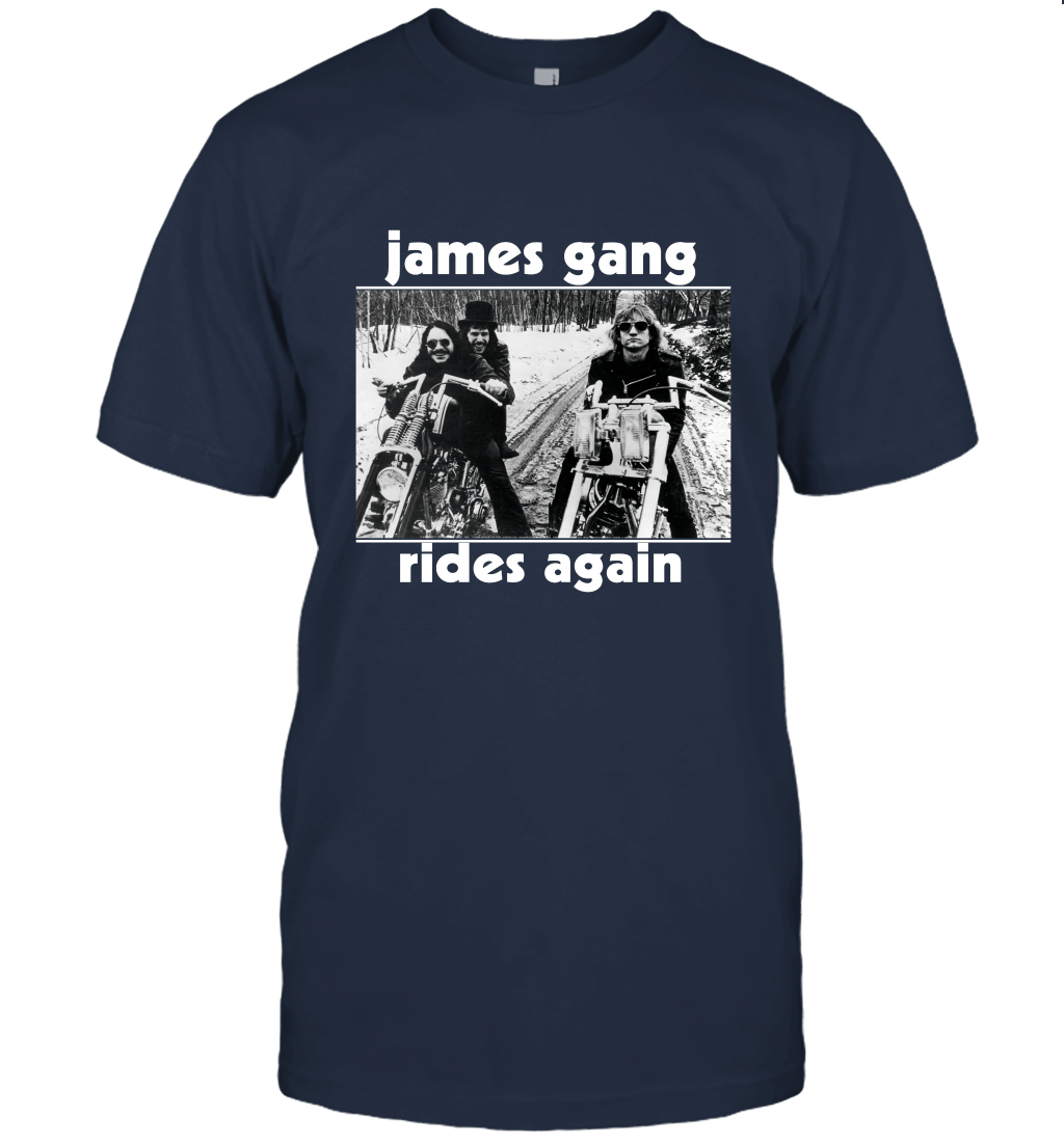 New Jame Gang Rides Again Image Mens Black T Shirt