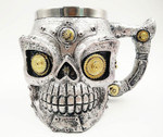 New Skull Mug Double Wall Stainless Steel 3D Skull Mugs Coffee Tea Bottle Mug Skull Knight Tankard Drinking Cup