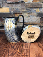 Personalized  Authentic Buffalo Horn Mug Viking