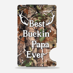 Personalized Best Buckin' Papa Ever - RFID - Blocking Metal Wallets - df-26