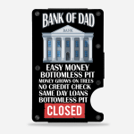 Personalized Bank of Dad - RFID - Blocking Metal Wallets - DF4