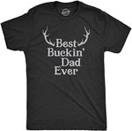 Crazy Dog T-Shirts Mens Best Buckin Dad Ever Antlers T Shirt Funny Fathers Day Hunting Tee for Guys - T-Shirt