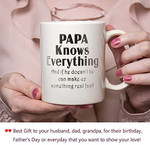 Papa Mug Coffee Tea Cup PAPA Knows Everything - Mug
