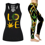 Cannabis Sunflower Tank Top & Leggings Outfit