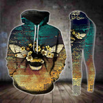 Bee Flower Teal And Gold Hoodie and Legging Set