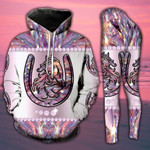 Horse Stable Geometric Pink Legging and Hoodie Set