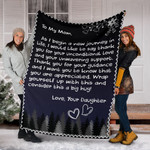 To My Mom Thank You Night Forest Daughter Fleece Blanket