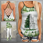 Into The Forest Pine Tree Criss-cross Tanktop and Legging set