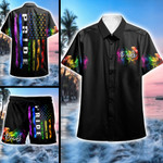 Pride Rainbow Flag Hawaii Shirt and Short Set