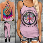 Hippie Every Little Thing Is Gonna Be Alright Criss-cross Tanktop and Legging set