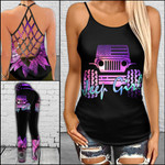 Jeep Girl Purple Galaxy Criss-cross Tanktop and Legging set (buy both for 10% discount)