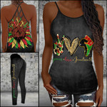 Peace Love Juneteenth Criss-cross Tanktop and Legging set (buy both for 10% discount)