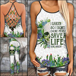 I Garden So I Don't Choke People Criss-cross Tanktop and Legging set (buy both for 10% discount)