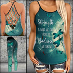 Dragonfly Strength Is What I Gain Criss-cross Tanktop and Legging set (buy both for 10% discount)