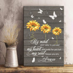 Sunflower White Butterfly Peace Canvas & Poster