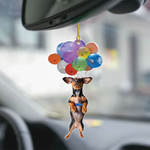 Dachshund 01 With Colorful Balloons Flat Car Ornament - TG0821HN