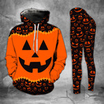 Pumpkin Face Halloween Legging and Hoodie Set - TG0821OS