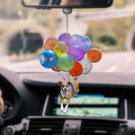 Boxer Dog With Colorful Balloons Flat Car Ornament - TG0921QA