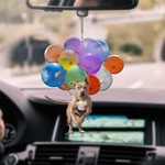 Pitbull 01 With Colorful Balloons Flat Car Ornament - TG0921QA