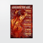 god says you are unique special lovely precious strong chosen Poster - TT1121TA