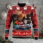 Christmas Kitten Cats Wool Sweater - TG1121DT