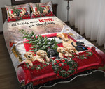 Labrador Red Truck Home Christmas Quilt Bed Set - TG1121HN