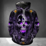 Skull Purple Radiance Hoodie And Zip Hoodie - TG1221OS