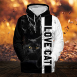 Love Cat Black Pattern Hoodie And Zip Hoodie - TG1221QA